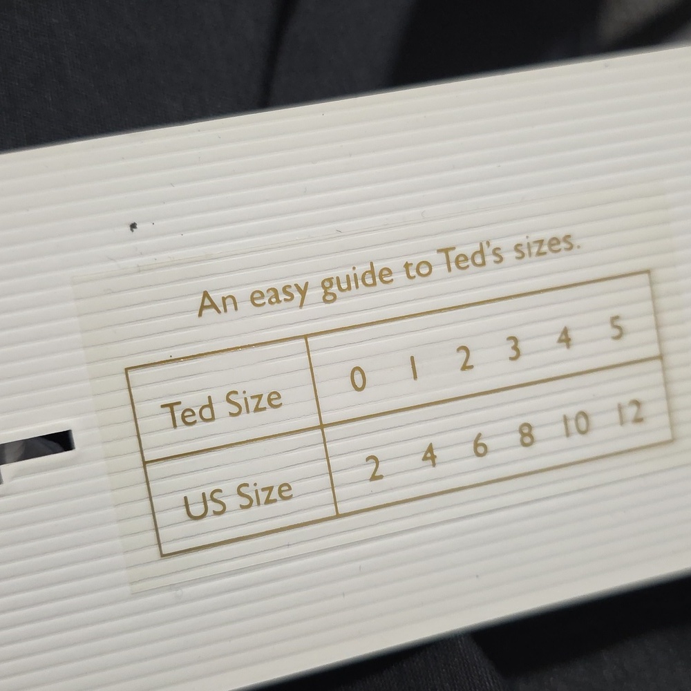 New Ted Baker Structured Zip Peplum  Black Dress Sz 8 - Picture 13 of 13